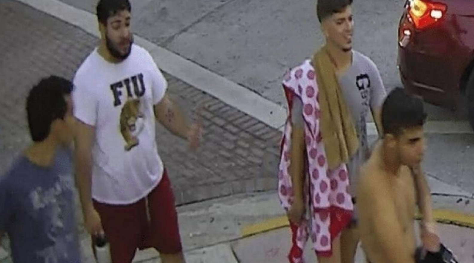 The four men accused of beating up a gay couple after a 2018 pride parade in Miami Beach. 